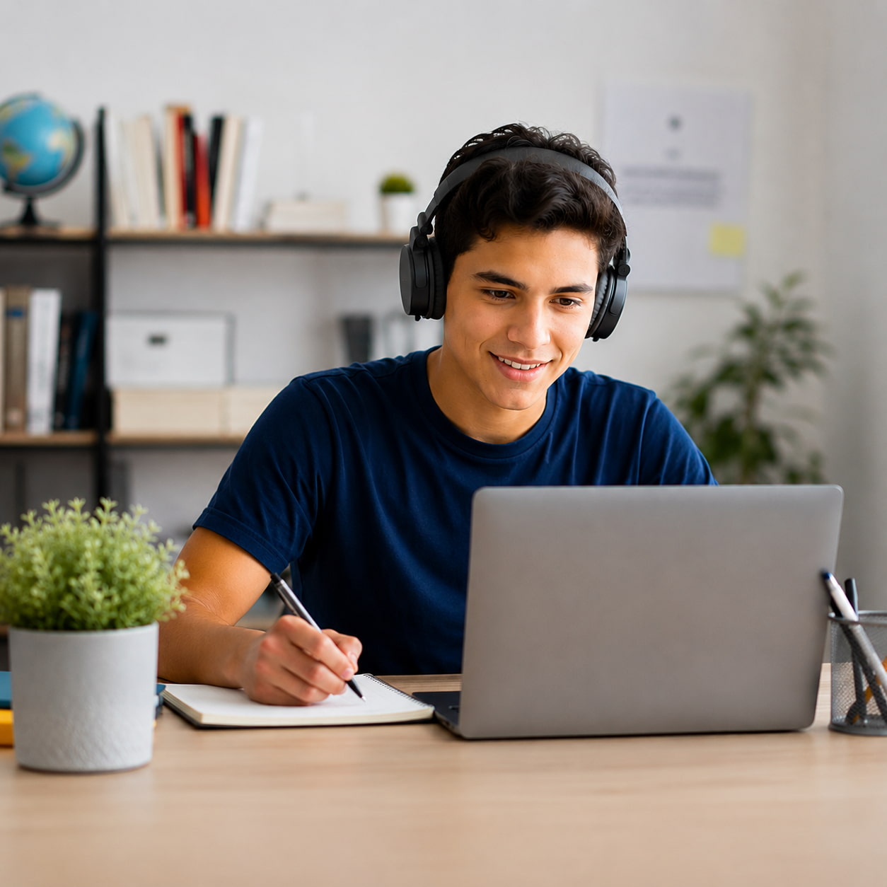 estudiante frente al pc